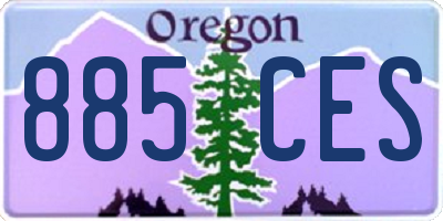 OR license plate 885CES