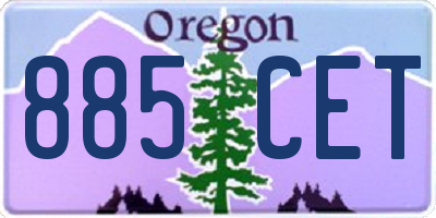OR license plate 885CET