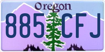 OR license plate 885CFJ