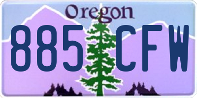 OR license plate 885CFW