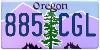 OR license plate 885CGL