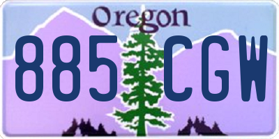 OR license plate 885CGW
