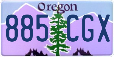 OR license plate 885CGX