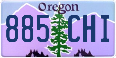 OR license plate 885CHI