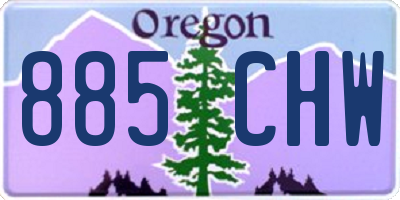 OR license plate 885CHW