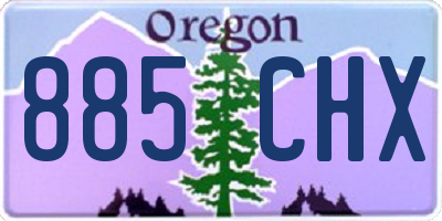 OR license plate 885CHX