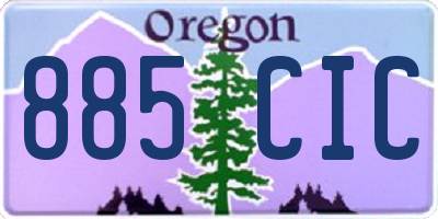OR license plate 885CIC