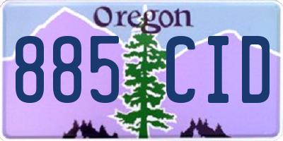 OR license plate 885CID