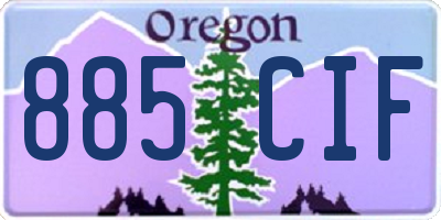 OR license plate 885CIF