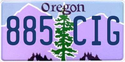 OR license plate 885CIG