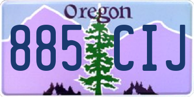 OR license plate 885CIJ