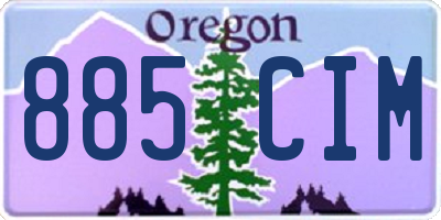 OR license plate 885CIM