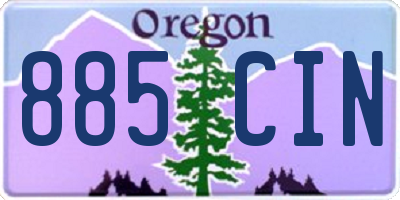 OR license plate 885CIN