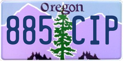 OR license plate 885CIP
