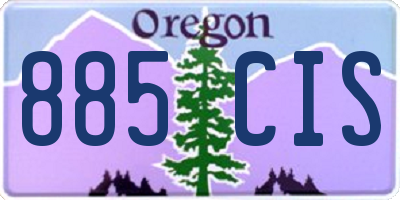 OR license plate 885CIS