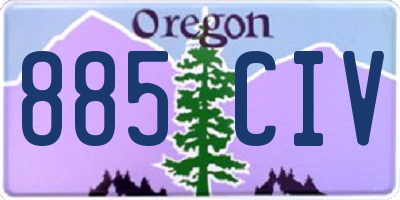 OR license plate 885CIV