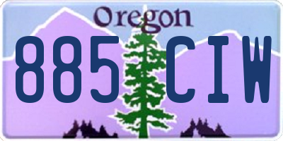 OR license plate 885CIW