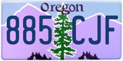 OR license plate 885CJF