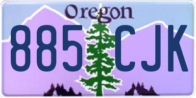 OR license plate 885CJK