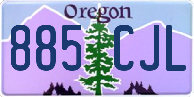 OR license plate 885CJL