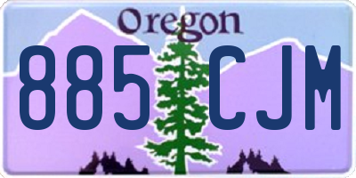 OR license plate 885CJM