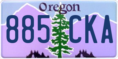 OR license plate 885CKA