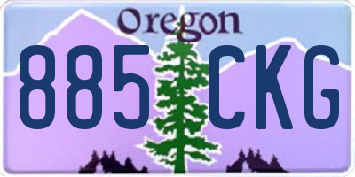 OR license plate 885CKG