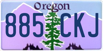 OR license plate 885CKJ