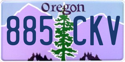 OR license plate 885CKV