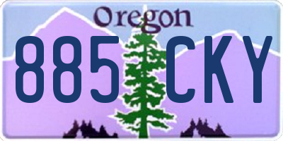 OR license plate 885CKY