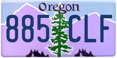 OR license plate 885CLF