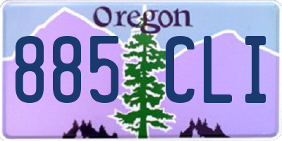 OR license plate 885CLI
