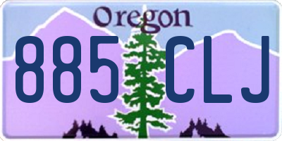 OR license plate 885CLJ