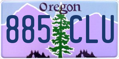 OR license plate 885CLU
