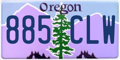 OR license plate 885CLW