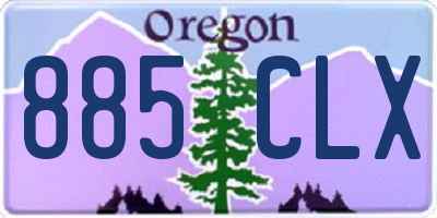 OR license plate 885CLX