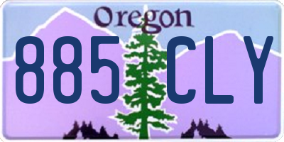 OR license plate 885CLY