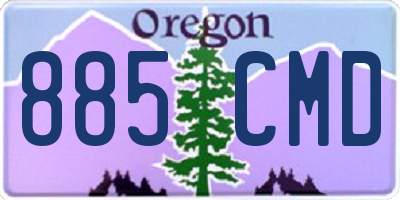OR license plate 885CMD