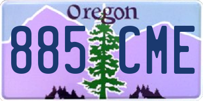 OR license plate 885CME