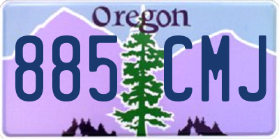 OR license plate 885CMJ
