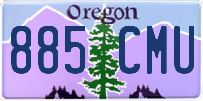OR license plate 885CMU
