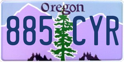OR license plate 885CYR