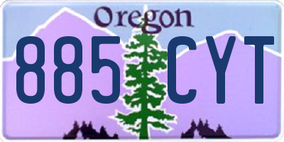 OR license plate 885CYT