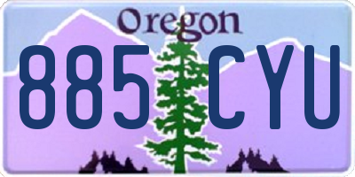 OR license plate 885CYU
