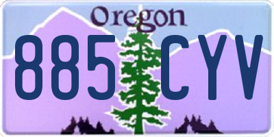 OR license plate 885CYV