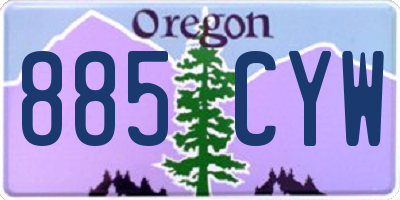 OR license plate 885CYW