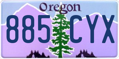 OR license plate 885CYX