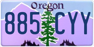 OR license plate 885CYY