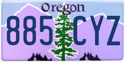 OR license plate 885CYZ