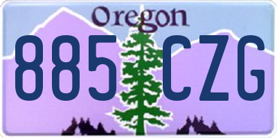 OR license plate 885CZG